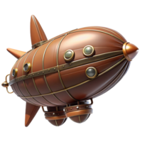 extraordinary unparalleled Steampunk zeppelin miniature model with detailed fins with Transparent Background png