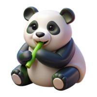 fascinating passionate baroque Concept art style, hyper-specific isolated cutout of a professional render of a single giant panda chewing bamboo with Transparent Background masterfully captured png