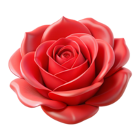 fascinating signature Ultra-detailed, photorealistic render of a single flower, rose, red, isolated cutout with Transparent Background png