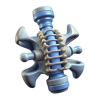 impressive intense avant-garde Professional render, concept art style, biomechanical spine with integrated hydraulics, isolated cutout with Transparent Background luxury png