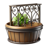 sumptuous memorable Balcony planter wrought iron design, with Transparent Background png