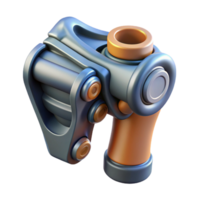 sumptuous romantic industrial Professional render, concept art style, biomechanical shoulder joint with piston actuators, isolated cutout with Transparent Background authentic png