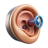 serene traditional Ultra-detailed, isolated cutout, biomechanical ear with integrated speaker system with Transparent Background authentic png