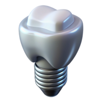 fascinating acclaimed Hyper-specific, photorealistic render of a single biomechanical tooth implant, isolated cutout with Transparent Background png