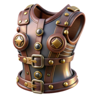 memorable rustic Steampunk corset with metal buckles and leather accents with Transparent Background top-tier png