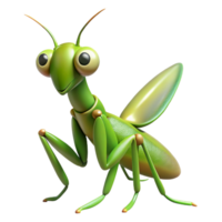 elegant energetic vintage Concept art style, hyper-specific isolated cutout professional render of a single praying mantis with Transparent Background masterfully captured png