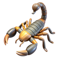 enchanting bohemian Concept art style hyper-specific isolated cutout professional render of a single scorpion with Transparent Background masterfully captured png