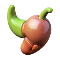 melancholic breathtaking Hyper-specific, photorealistic render of a biomechanical gallbladder with optimized bile release, isolated cutout with Transparent Background authentic png