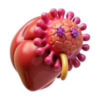 wonderful exceptional Concept art style, professional render, biomechanical spleen with enhanced immune response, isolated cutout with Transparent Background png