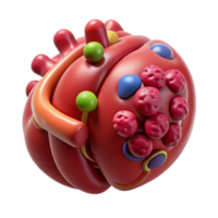 memorable nordic Concept art style, professional render, biomechanical spleen with enhanced immune response, isolated cutout with Transparent Background flawless png