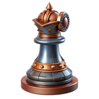 degno di nota energico impressionista steampunk scacchi pezzo cavaliere con intricato metallo con trasparente sfondo acuto png