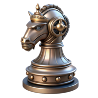 sumptuous distinguished Steampunk chess piece knight with intricate metalwork with Transparent Background png