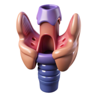 intense glorious Isolated cutout, ultra-detailed, biomechanical larynx with enhanced vocalization capabilities with Transparent Background impeccable png