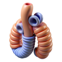 elegant notable Hyper-specific, photorealistic render of a biomechanical artificial trachea, isolated cutout with Transparent Background png