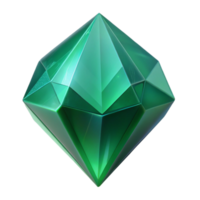 bold beautiful Professional render, ultra-detailed, isolated cutout of a single, raw emerald crystal with Transparent Background gallery standard png