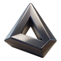 gorgeous acclaimed Hyper-specific professional render of an isolated, levitating, Penrose triangle made of obsidian Isolated cutout with Transparent Background png