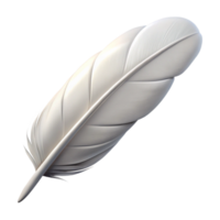 harmonious sumptuous Isolated cutout of a single white feather, hyper-specific, photorealistic, concept art style with Transparent Background luxury png