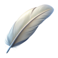 intense breathtaking Isolated cutout of a single white feather, hyper-specific, photorealistic, concept art style with Transparent Background studio quality png