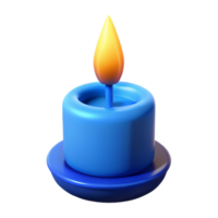 elegant abstract A single, burning candle flame with a blue core with Transparent Background crisp png