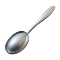calm striking Isolated cutout of a single silver teaspoon, professional render, hyper-specific with Transparent Background elite png