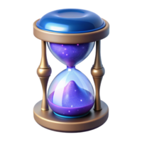 beautiful distinctive Hyper-specific, isolated cutout of a celestial hourglass filled with stardust, professional render, concept art style with Transparent Background png