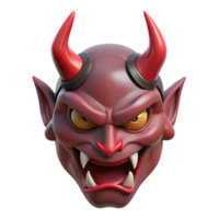 striking coveted Concept art style, isolated cutout of a single, stylized, demonic mask with Transparent Background png