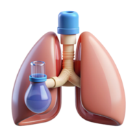 fascinating sought-after Hyper-specific, concept art style, isolated cutout of a biomechanical lung with integrated filtration system with Transparent Background png