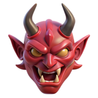 striking acclaimed Concept art style, isolated cutout of a single, stylized, demonic mask with Transparent Background png