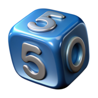 hypnotic quintessential Professional render, isolated cutout of a single dice, showing the number five, ultra-detailed with Transparent Background png