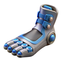 exemplary mid-century Professional render, ultra-detailed, photorealistic biomechanical foot with enhanced gripping pads with Transparent Background 8K png