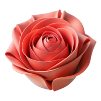 extraordinary minimalist A single, blooming rose made of folded paper with Transparent Background authentic png