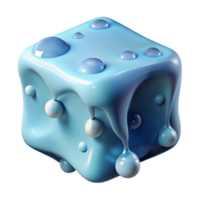dramatic gorgeous Photorealistic, ultra-detailed isolated cutout of a single, melting ice cube with trapped air bubbles with Transparent Background ultra HD png
