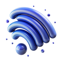 distinctive rustic A stylized, abstract WiFi symbol made of swirling particles with Transparent Background exclusive png