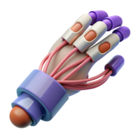 elegant celebrated Isolated cutout, concept art style, hyper-specific visualization of a biomechanical wrist joint with flexible cables with Transparent Background png