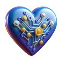 fascinating distinguished A stylized, abstract heart made of interconnected circuit boards with Transparent Background png