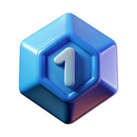extraordinary peaceful bohemian Hyper-specific, concept art style, isolated cutout, single die, showing the number one with Transparent Background museum quality png