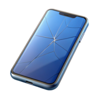 enchanting peaceful baroque Smartphone, modern, cracked screen, with Transparent Background crisp png