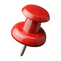 unparalleled contemporary Photorealistic, hyper-specific, isolated cutout, single push pin, red with Transparent Background studio quality png