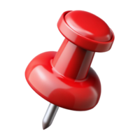 wonderful elegant Photorealistic, hyper-specific, isolated cutout, single push pin, red with Transparent Background detailed png