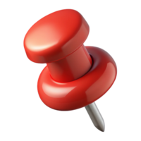 fascinating playful elegant Photorealistic, hyper-specific, isolated cutout, single push pin, red with Transparent Background flawless png