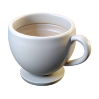 radiant bohemian Concept art style, isolated cutout of a single, pristine white ceramic teacup with Transparent Background studio quality png