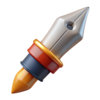mesmerizing distinguished Professional render, concept art style of a single vintage fountain pen nib Isolated cutout with Transparent Background png