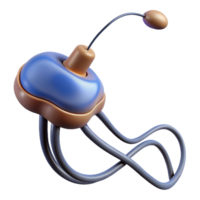 fascinating mid-century Photorealistic, ultra-detailed render of a single biomechanical nerve ending with integrated signal amplifier, isolated cutout with Transparent Background high resolution png