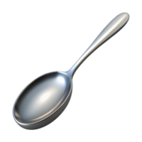 sumptuous sought-after Hyper-specific, photorealistic isolated cutout of a single polished silver spoon with Transparent Background png
