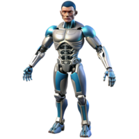 elegant energetic avant-garde Professional render, ultra-detailed, photorealistic biomechanical full body exoskeleton with articulated limbs with Transparent Background handcrafted png