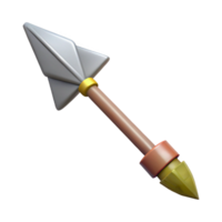 distinctive traditional Concept art style isolated cutout of a tribal arrow with fletching and a sharpened stone point with Transparent Background premium png