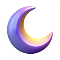 fascinating melancholic rustic A stylized crescent moon with glowing edges, with Transparent Background detailed png