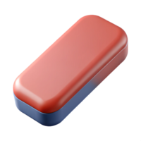 extraordinary minimalist Hyper-specific professional render of a single eraser, isolated cutout with Transparent Background premium png