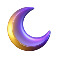 elegant exceptional A stylized crescent moon with glowing edges, with Transparent Background png