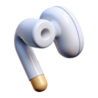 energetic captivating Concept art style, isolated cutout of a single white wireless earbud with Transparent Background genuine png